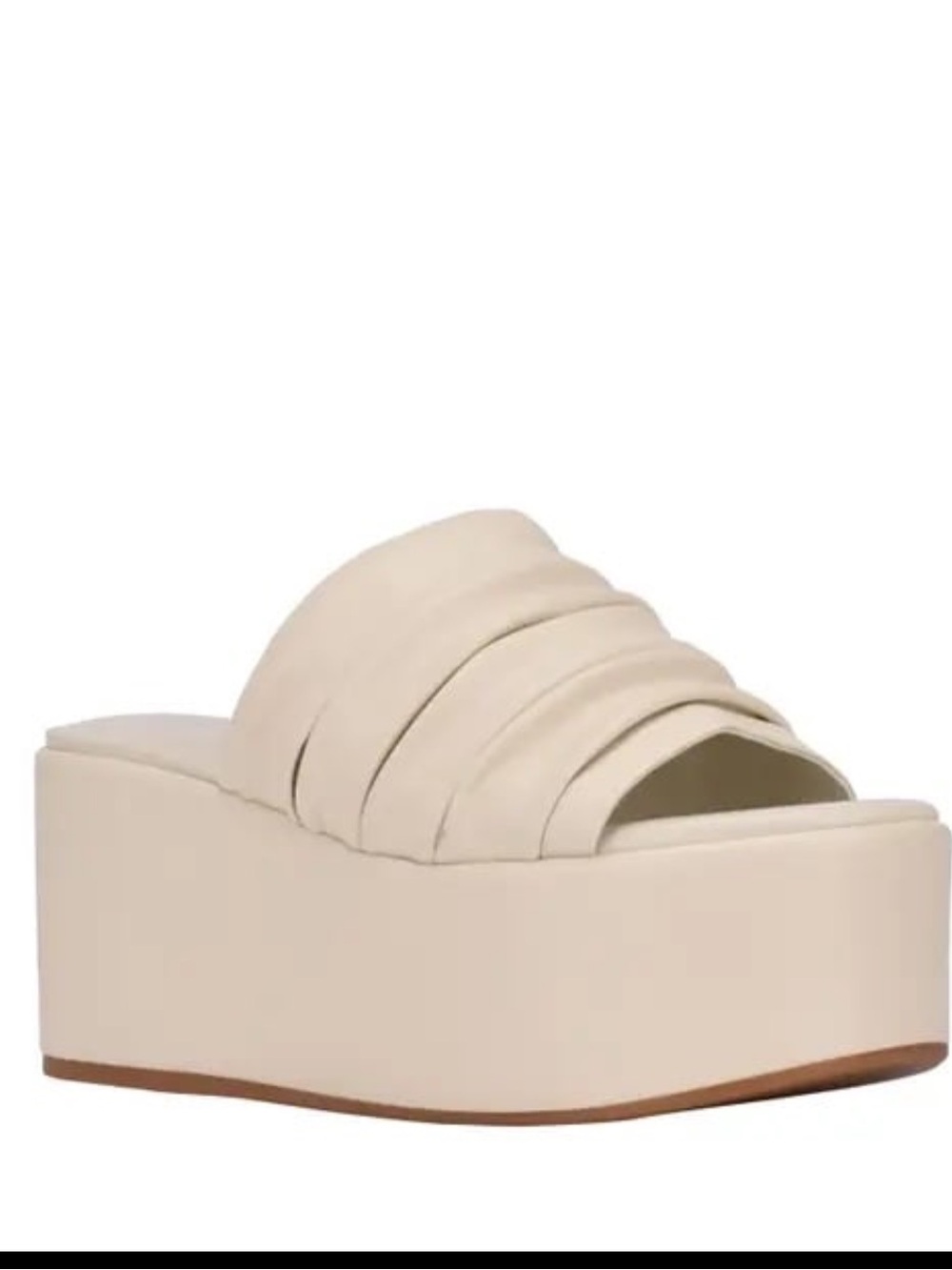 Marc Fisher Platform Slide Sandals Cream Size 8